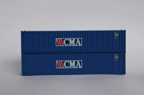 JTC MODEL TRAINS 405506 CMA (rectangle logo) 40' Standard Height 8'6 2-P-44-P-2 Panel side standard wave corrugations containers N Scale