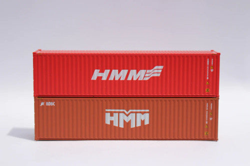 JTC MODEL TRAINS 405805 HMM, MIX PACK 40' HIGH CUBE containers with Magnetic system, Corrugated-side N Scale