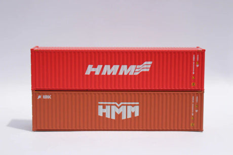 JTC MODEL TRAINS 405805 HMM, MIX PACK 40' HIGH CUBE containers with Magnetic system, Corrugated-side N Scale