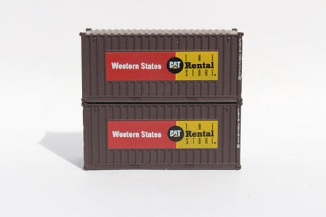 JTC MODEL TRAINS 205027 CAT Rental Store "Western States" 20' Std. height container with Magnetic system, Corrugated-side N Scale