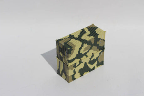 JTC MODEL TRAINS 205388 US ARMY CAMO 'B', MILITARY SERIES 20' Std. height containers with Magnetic system N Scale