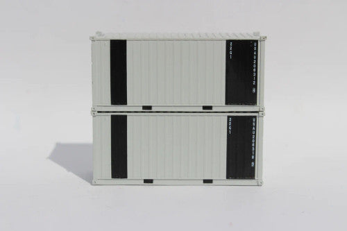 JTC MODEL TRAINS 205455 USAU Gray patch 'B', MILITARY SERIES 20' Std. height containers with Magnetic system N Scale