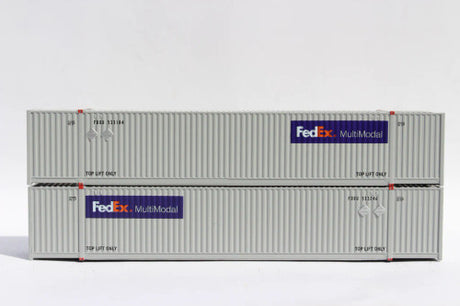 JTC MODEL TRAINS 537023 FedEx Multimodal Set #1 53' HIGH CUBE 8-55-8 corrugated containers with Magnetic system N Scale