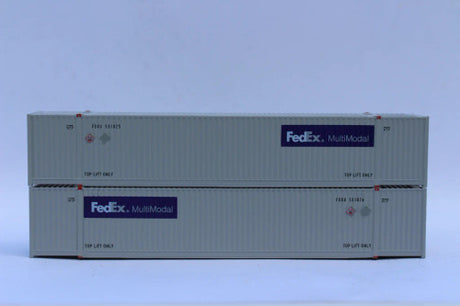 JTC MODEL TRAINS 537065 FedEx Multimodal Gray Scheme Set #1 53' HIGH CUBE 8-55-8 corrugated containers with Magnetic system N Scale