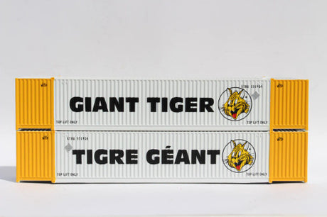 JTC MODEL TRAINS 537061 Giant Tiger (Tigre Geant) Set #1 53' HIGH CUBE 8-55-8 corrugated containers with Magnetic system N Scale