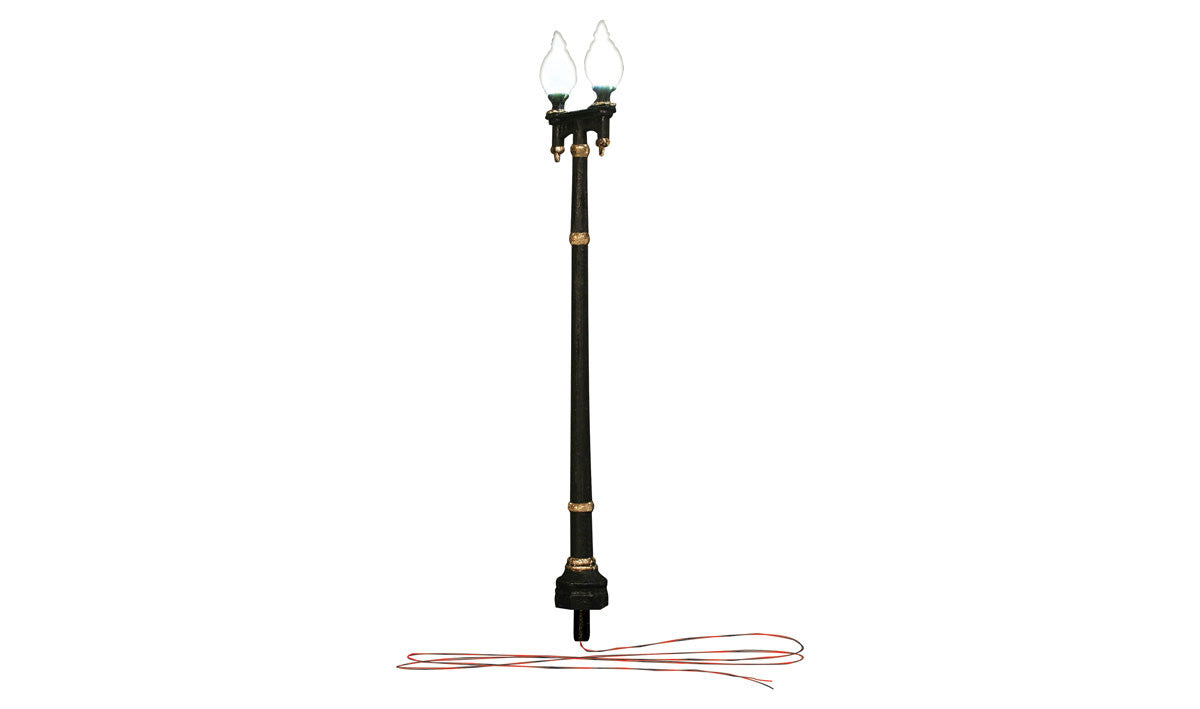 Woodland Scenics 5632 Double Lamp Post Street Light - Just Plug(TM) -- pkg(3) (SCALE=HO) Part # 785-5632