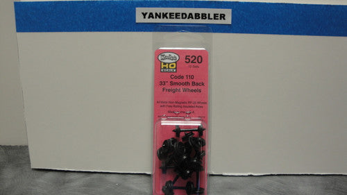 520 Kadee / 33" Diameter Smooth Back Code 110 "Standard" Wheelsets Package of 12 (HO Scale) Part # 380-520
