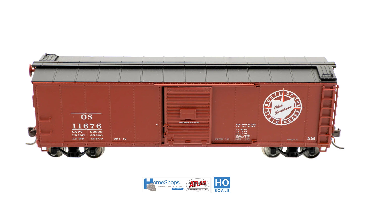 HomeShops HFB-038-004 OS - Ohio Southern #11682 Atlas USRA Rebuilt Steel 40' Box Car HO Scale