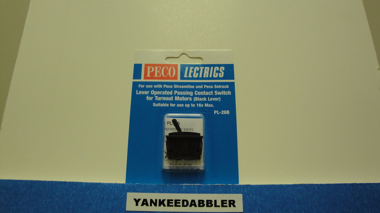 PL-26B Peco / PL-26B Passing Contact Toggle Switch for Twin Coil Switch Machines Black (SCALE=ALL ) Part # PCO-PL-26B