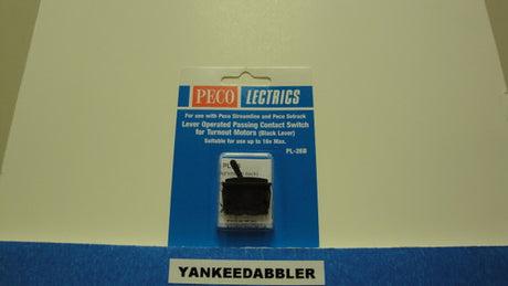 PL-26B Peco / PL-26B Passing Contact Toggle Switch for Twin Coil Switch Machines    Black (SCALE=ALL ) Part # PCO-PL-26B