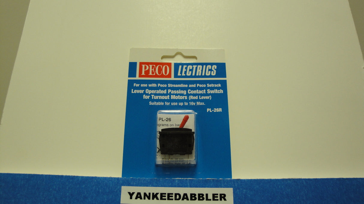 PL-26R Peco / PL-26R Passing Contact Toggle Switch for Twin Coil Switch Machines Red (SCALE=ALL ) Part # PCO-PL-26R