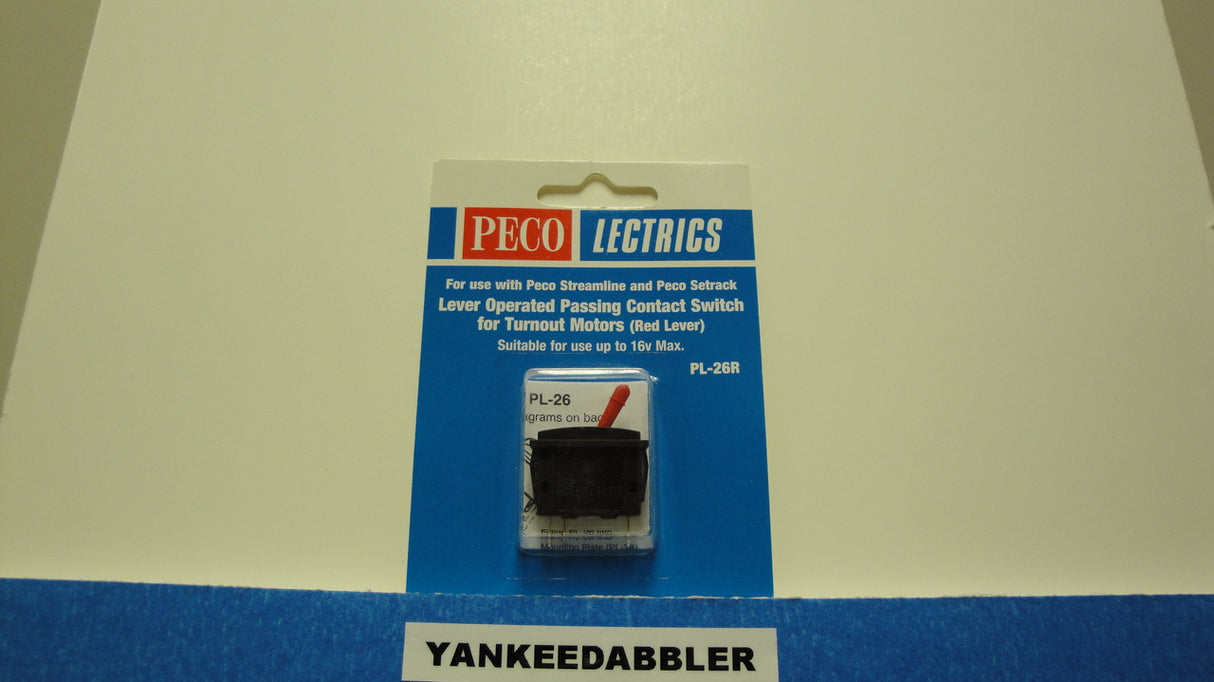 PL-26R Peco / PL-26R Passing Contact Toggle Switch for Twin Coil Switch Machines    Red (SCALE=ALL ) Part # PCO-PL-26R