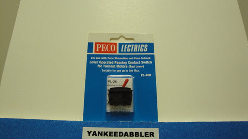 PL-26R Peco / PL-26R Passing Contact Toggle Switch for Twin Coil Switch Machines Red (SCALE=ALL ) Part # PCO-PL-26R