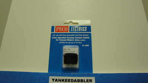 PL-26W Peco / PL-26W Passing Contact Toggle Switch for Twin Coil Switch Machines White (SCALE=ALL ) Part # PCO-PL-26W