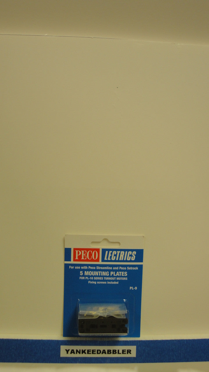 PL-9 Peco / PL-9 Mounting Plates and Screws for PL-10 Series Switch Machines 5 Per Pack (SCALE=ALL ) Part # PCO-PL-9