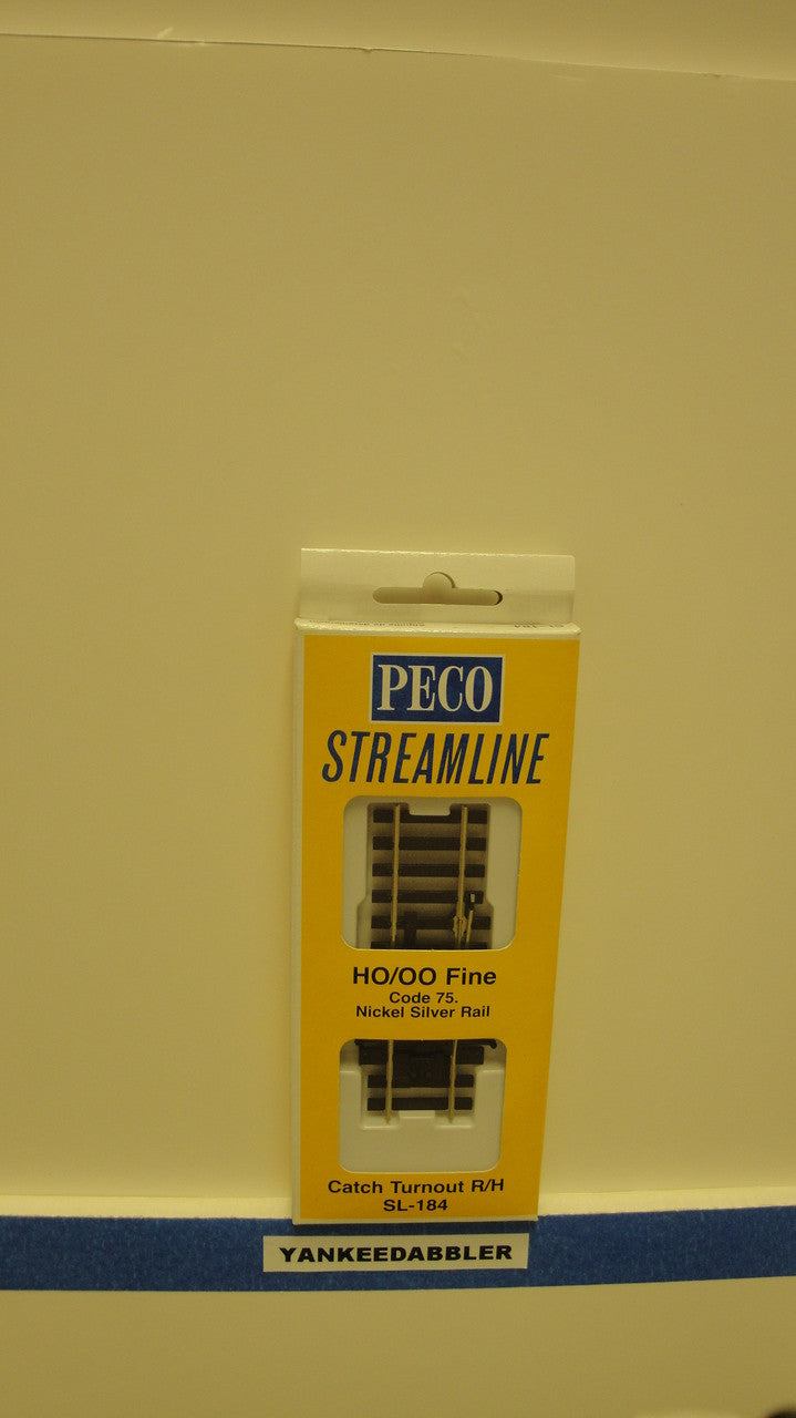 SL-184 Peco / SL-184 HO Code 75 Right-Hand Catch Derail Turnout (SCALE=HO ) P Part # PCO-SL-184
