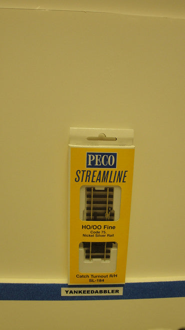 SL-184 Peco / SL-184 HO Code 75 Right-Hand Catch Derail Turnout (SCALE=HO ) P Part # PCO-SL-184