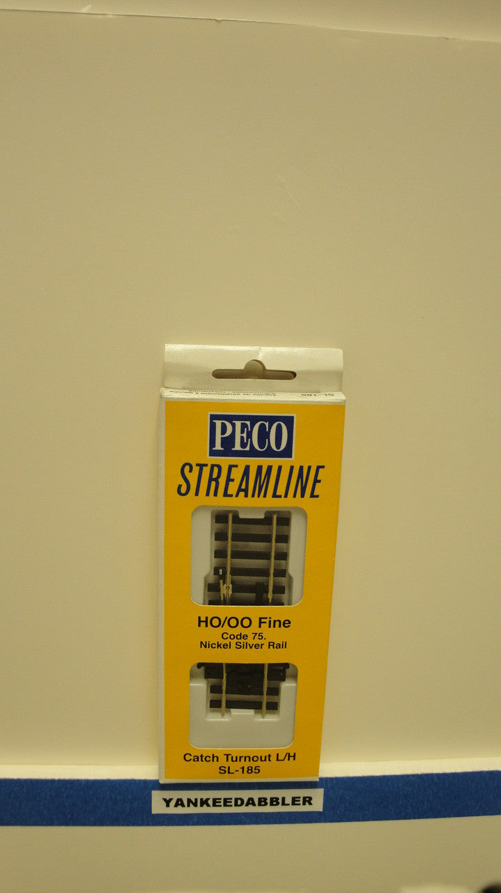 SL-185 Peco / SL-185 HO Code 75 Left-Hand Catch Derail Turnout (SCALE=HO ) P Part # PCO-SL-185