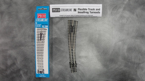 Peco SL-386 N Scale Right Hand Insulfrog Turnout 36/18" Radius