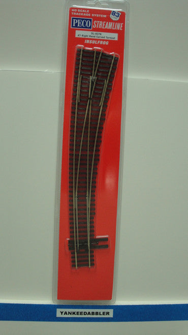 Peco SL-8376 HO Code 83 #7 Right-Hand Curved Insulfrog Turnout HO Scale