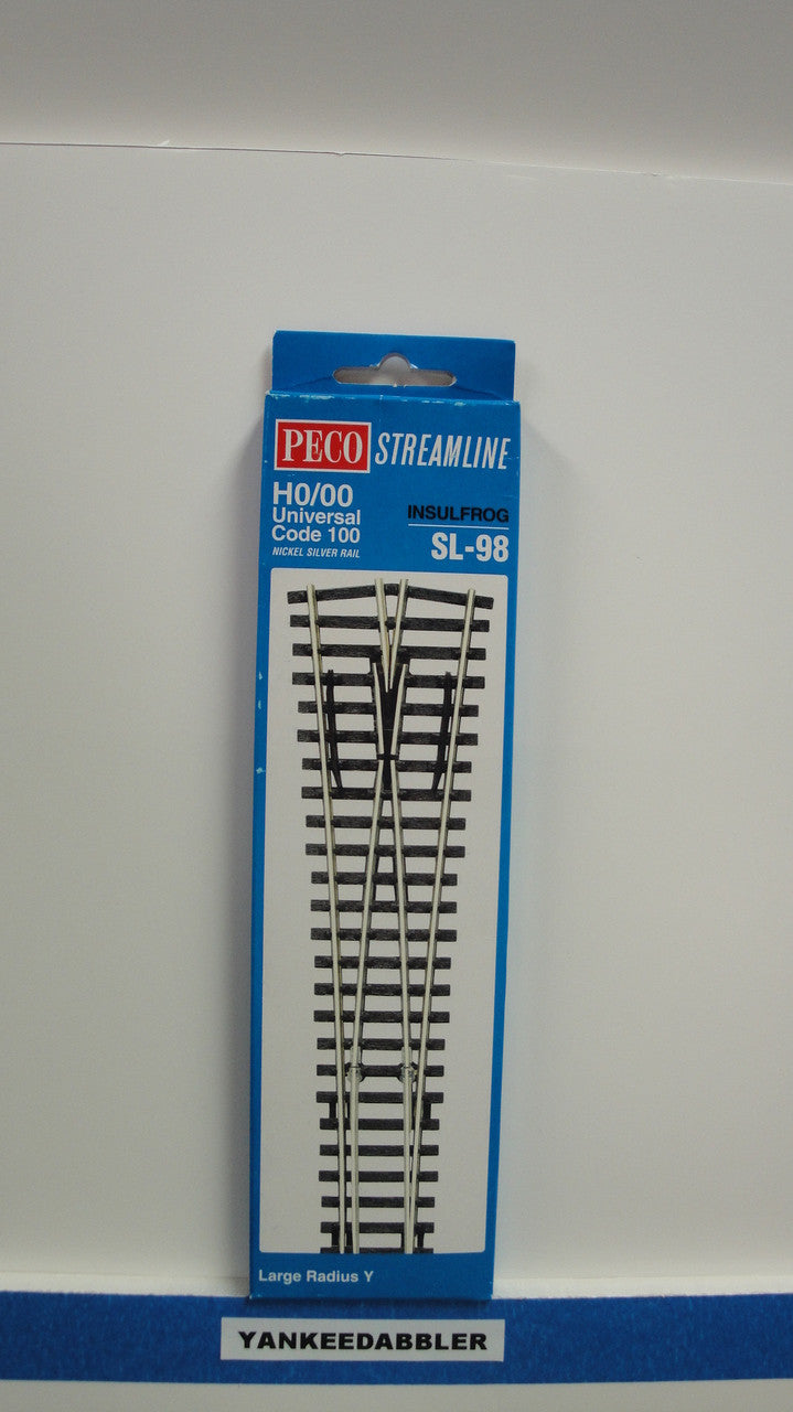 SL-98 Peco / SL-98 HO Code 100 Large Radius Wye Insulfrog Turnout (SCALE=HO ) P Part # PCO-SL-98
