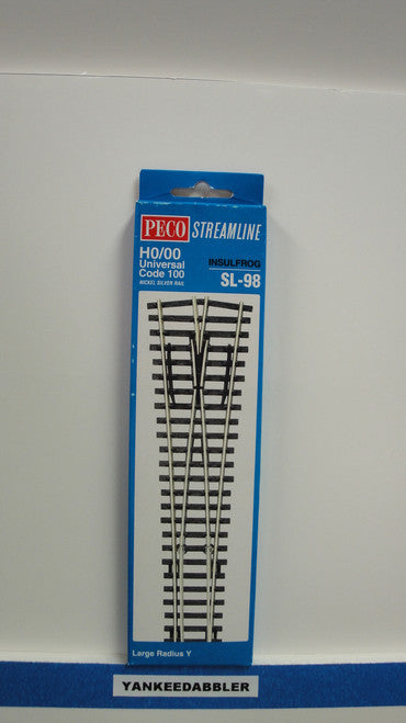 SL-98 Peco / SL-98 HO Code 100 Large Radius Wye Insulfrog Turnout (SCALE=HO ) P Part # PCO-SL-98