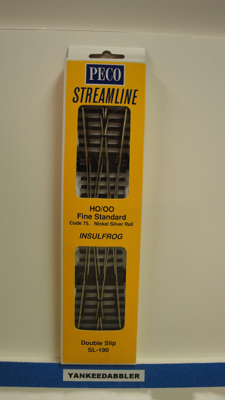 SL-E190 Peco / SL-E190 Code 75 Double Slip Electrofrog Turnout (SCALE=HO ) P Part # PCO-SL-E190