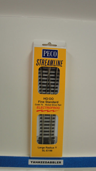 SL-E198 Peco / SL-E198 Code 75 Wye Large Radius Electrofrog Turnout (SCALE=HO ) P Part # PCO-SL-E198