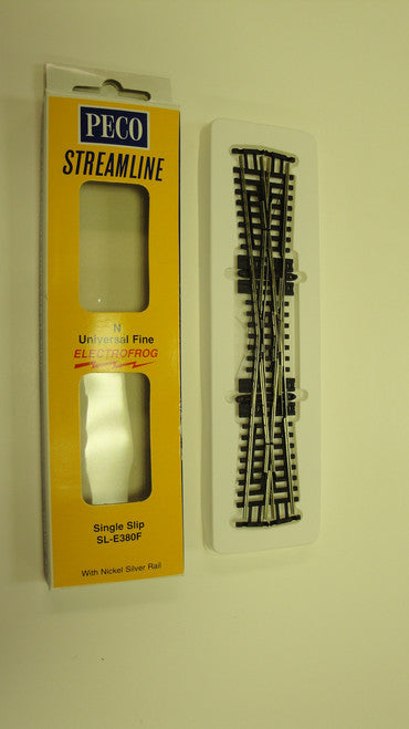 SL-E380F Peco / SL-E380F N 10 DEGREE SINGLE SLIP CODE 55 ELECTROFROG (SCALE=N ) Part # PCO-SL-E380F