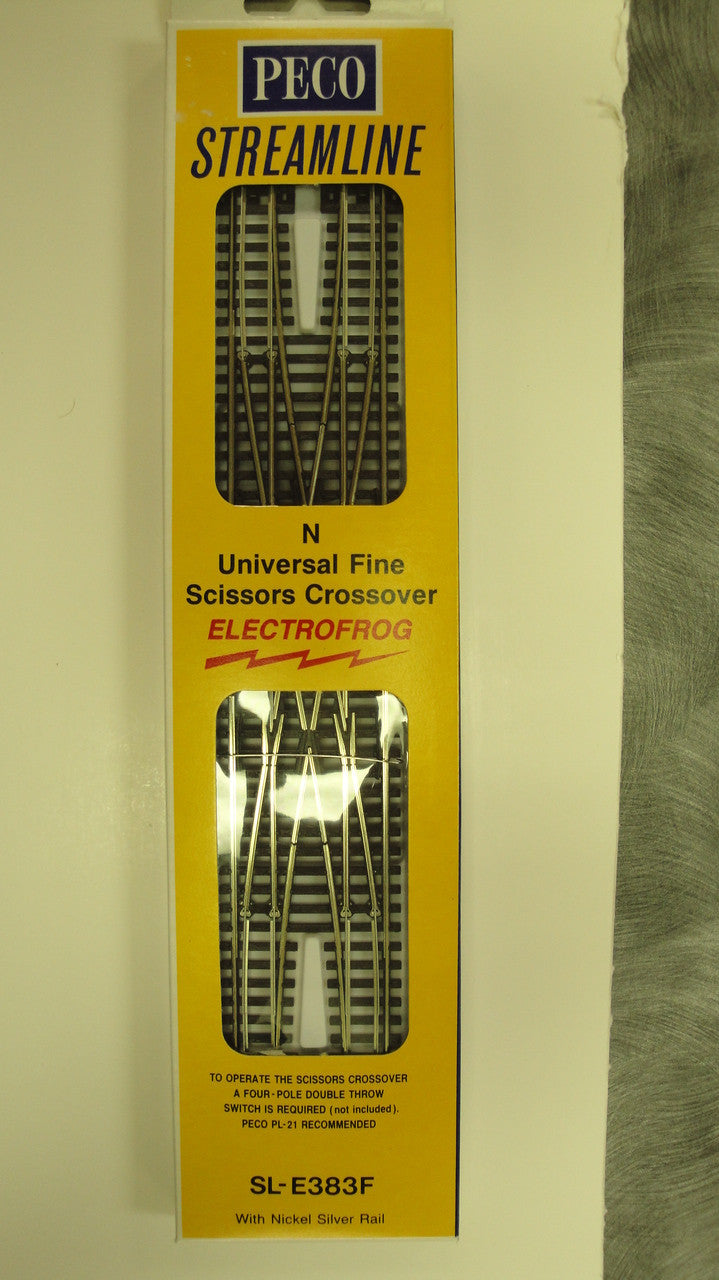 Peco SL-E383F Double Crossover (Scissors-Type) Electrofrog Right Hand Code 55 N Scale