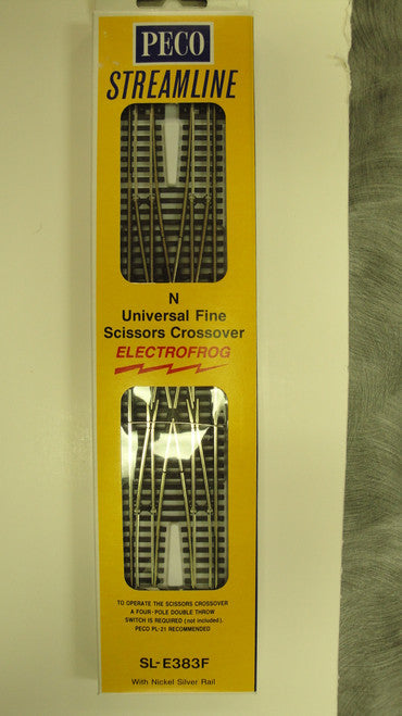 Peco SL-E383F Double Crossover (Scissors-Type) Electrofrog Right Hand Code 55 N Scale