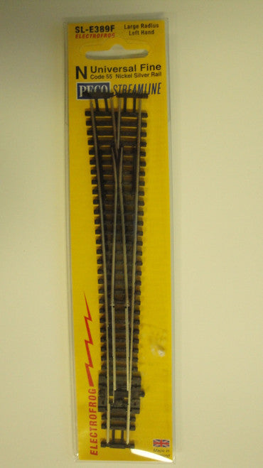 Peco SL-E389F #8 Turnout Long 36" Radius Electrofrog Left Code 55 N Scale
