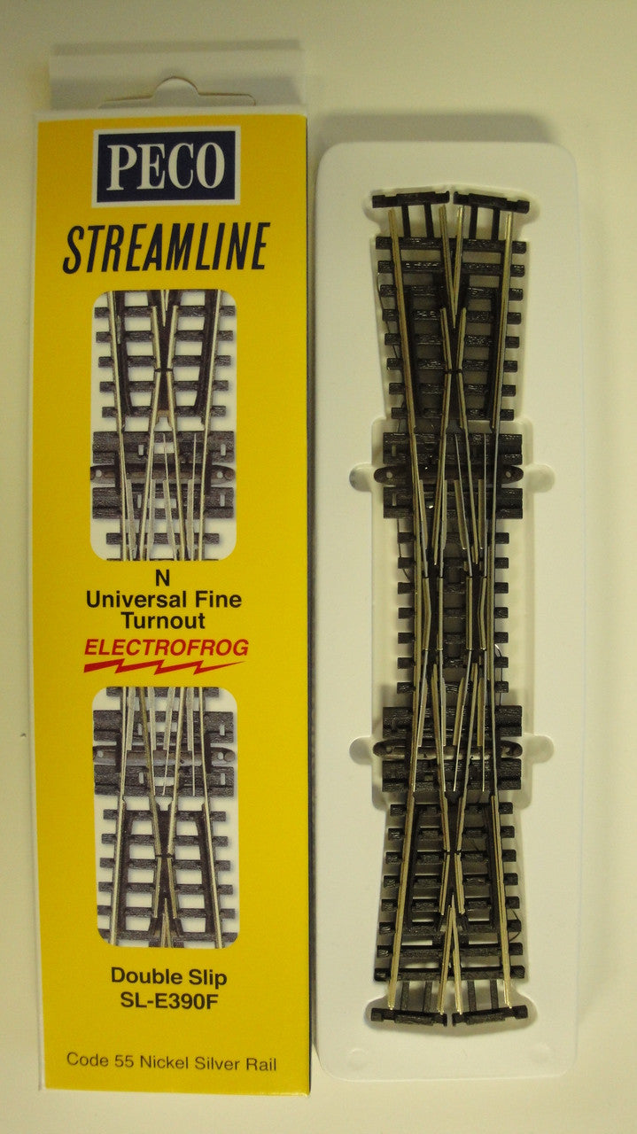 Peco SL-E390F N 10 DEGREE DOUBLE SLIP CD55 ELECTROFROG Code 55 N Scale