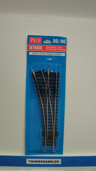 ST-241 Peco / ST-241 Setrack HO Code 100 438mm 17 1/4 inch Radius Left Hand Insulfrog Turnout (SCALE=HO ) P Part # PCO-ST-241