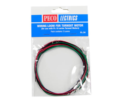 Peco PL-34 Wiring Loom for Turnout Motor (for use with PL-10 series)  (SCALE=ALL ) Part # PCO-PL-34