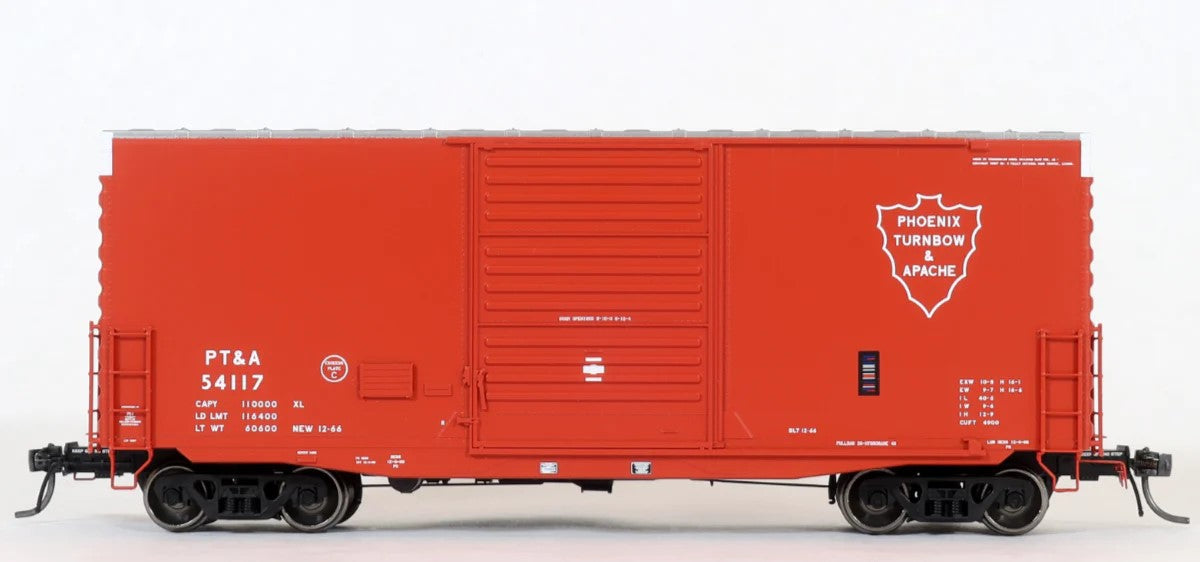 HomeShops HFB-021-002 PT&A - Phoenix Turnbow & Apache #54168 - Phoenix Turnbow & Apache PS 40' Mini Hy Cube Boxcar HO Scale