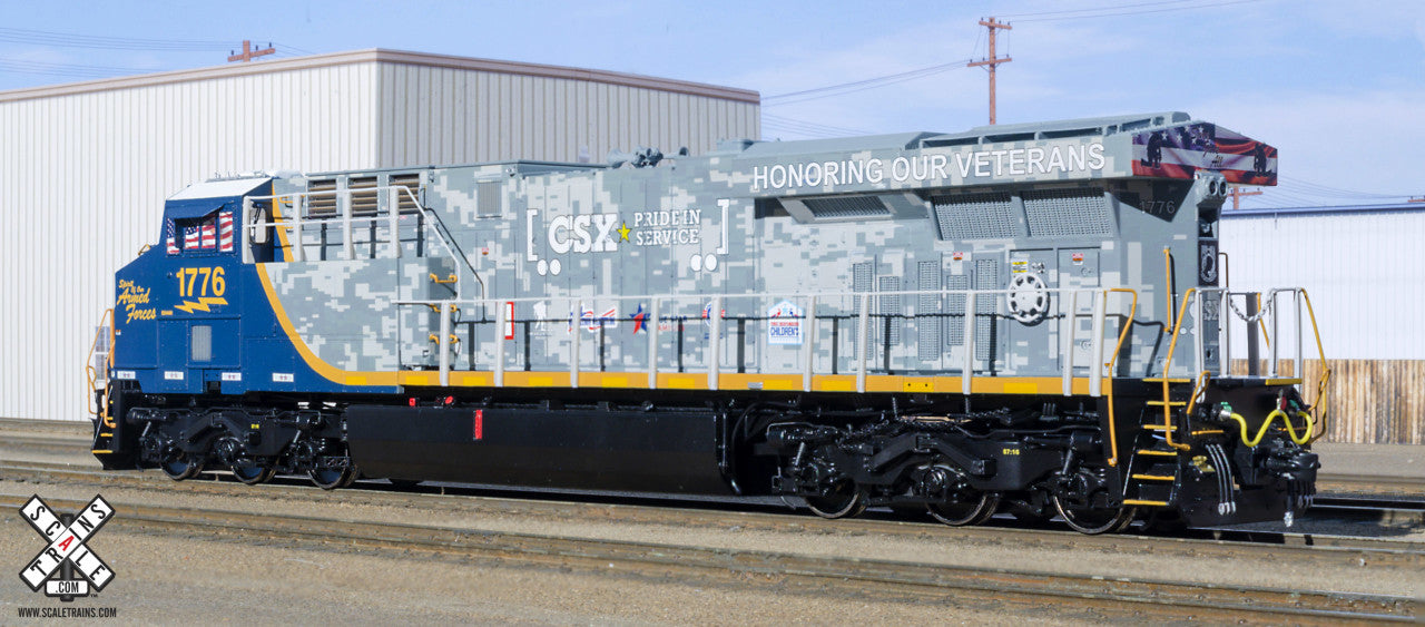 Scaletrains SXT32397-6 GE ES44AH - CSX - Armed Forces #1776 - ESU v5.0 DCC & Sound HO Scale
