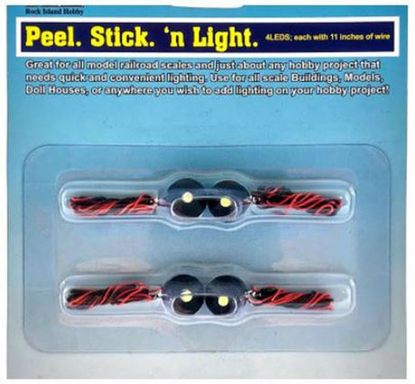 Rock Island Hobby RIH5101 Peel Stick LED Light 4 Pieces 5101