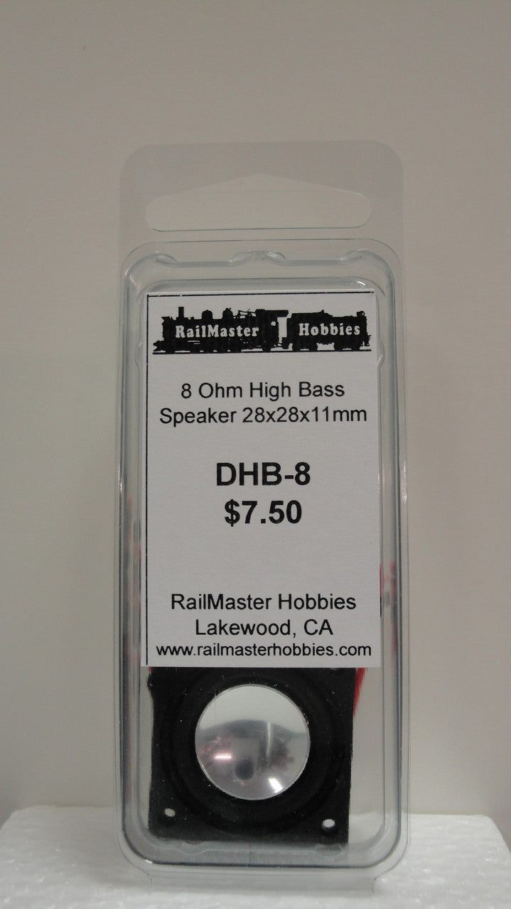 DHB-8 Rail Master / Speaker 28 x 28 x 11.2 mm 8 Ohm (Scale=HO) Part # = RMT-DHB8