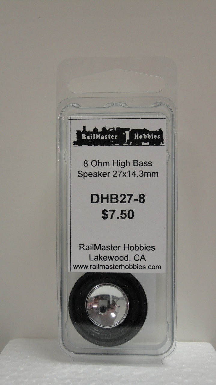 DHB27-8 Rail Master / Speaker 27 x 14.3 mm 8 Ohm (Scale=HO) Part # = RMT-DHB27-8