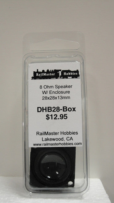 DHB28-BOX Rail Master / Speaker 28 mm Round 8 ohm 2 watt (Scale=HO) Part # = RMT-DHBH28-Box