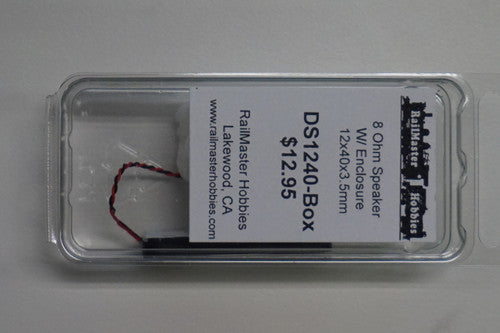 DS1240-BOX Rail Master / SpeakerTHIN 12x40x3.5 mm 8 Ohm (Scale=HO) Part # = RMT-DS1240-Box