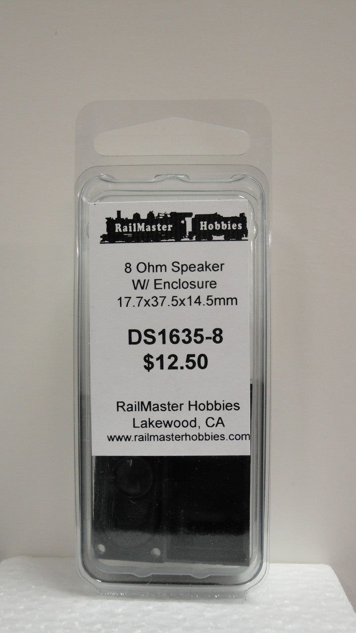 DS1635-8 Rail Master / Speaker 17.7 x 37.45 x 14.5 mm 8 Ohm (Scale=HO) Part # = RMT-DS1635-8