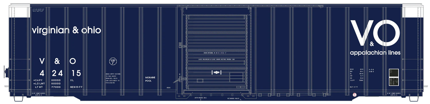 HomeShops HFB-010-001 V&O Virginian & Ohio #42415 - ExactRail Platinum Berwick 7580 Boxcar HO Scale