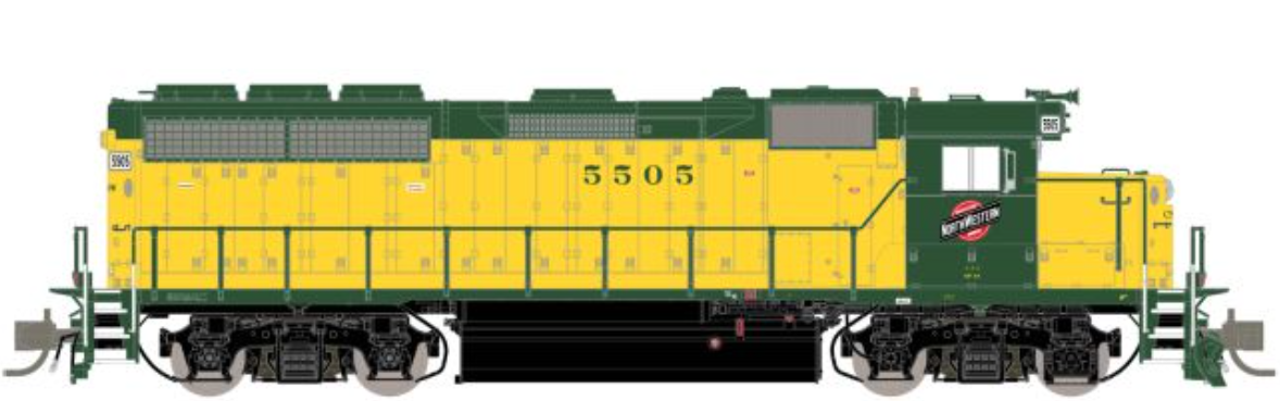 Scaletrains SXT41949 EMD GP40 Phase Ia, Chicago & NorthWestern/OY Scheme/Employee Owned #5505 - DCC & Sound N Scale