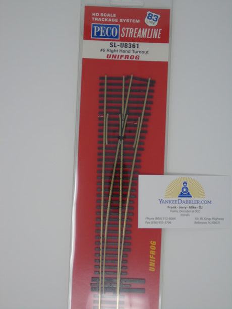 Peco SL-U8361 6 Right-Hand Unifrog Turnout HO Scale replaces SL-8361 & SL-E8361