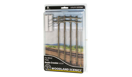 Woodland Scenics 2281 Pre-Wired Poles Double Crossbar O Scale