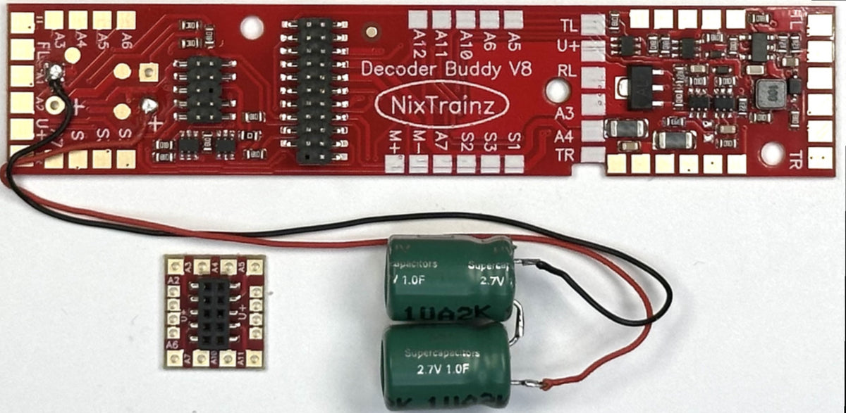 NixTrainz Decoder Buddy NTZ11 Decoder Buddy V8 (Remote Super Caps) HO Scale