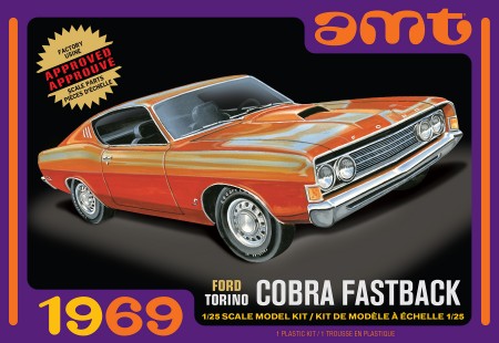 AMT 1217 1969 Ford Torino Cobra Fastback 1/25 Scale Model Kit