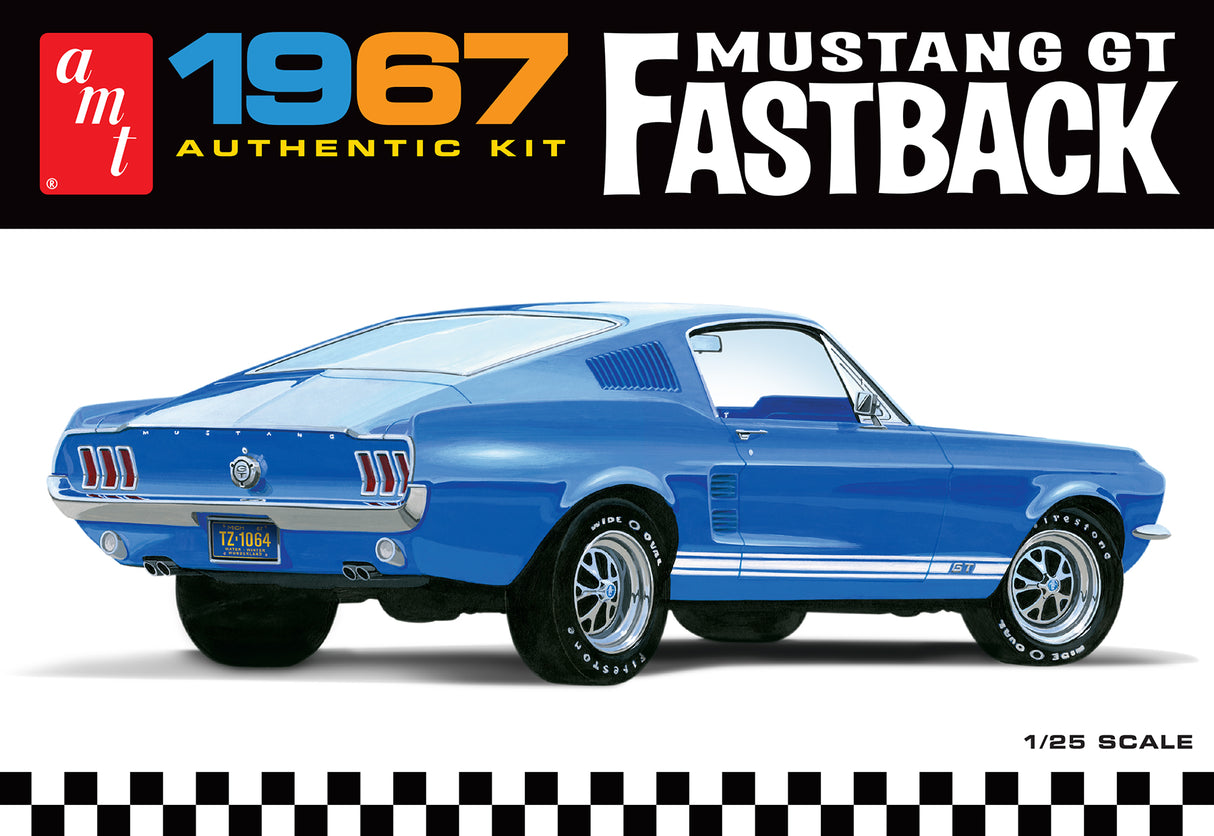 AMT 1241 1967 Ford Mustang GT Fastback Kit 1:25 Scale